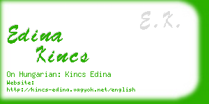 edina kincs business card